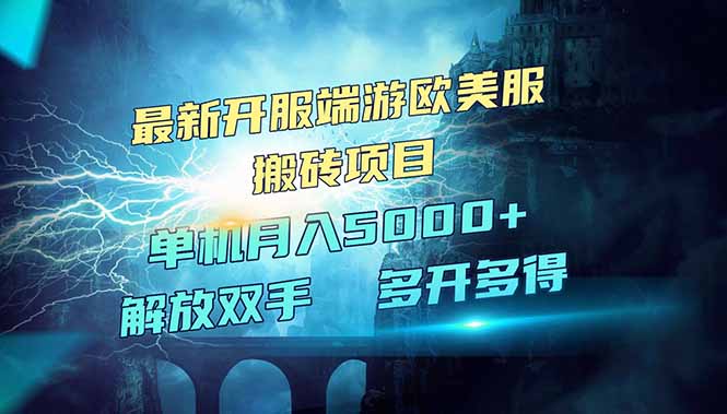 （14516期）全网热门游戏欧美服端游搬砖，最新开服，项目红利期，单机月入5000+-爱学库