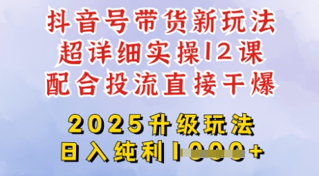 2025全新升级抖音带货玩法，一天纯利四位数，从剪辑到选品再到发布投流，超详细玩法揭秘-爱学库