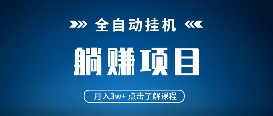 （14551期）全自动挂机项目 月入3w+ 真正躺平项目 不吃电脑配置 当天见收益-爱学库
