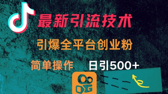 最新引流方法，引爆全平台的一个创业粉，简单操作日引300+-爱学库