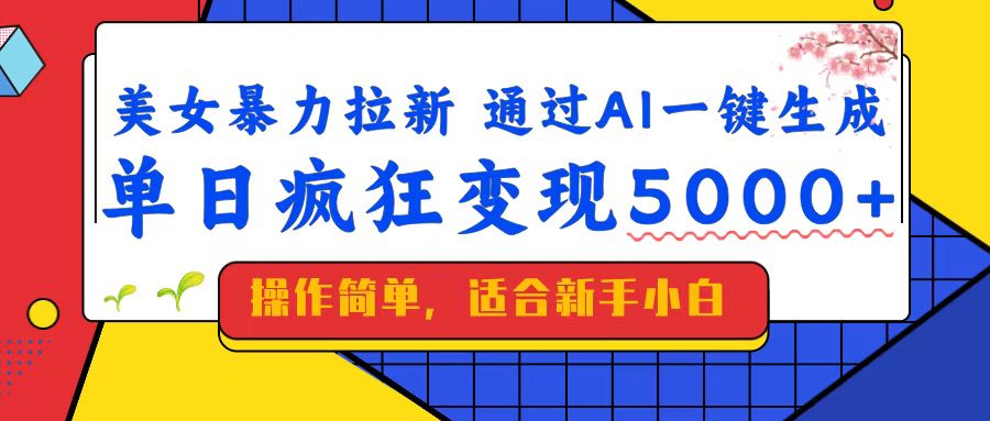 （14347期）美女暴力拉新，通过AI一键生成，单日疯狂变现5000+，纯小白一学就会！-爱学库