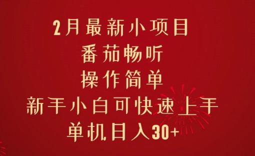 2月最新小项目，番茄畅听，操作简单，新手小白可快速上手，单机日入30+-爱学库