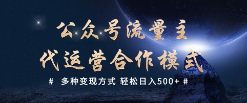 公众号流量主代运营  多种变现方式 轻松日入5张【揭秘】-爱学库